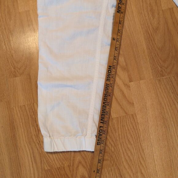 J Crew Seaside Linen Blend Pants Womens 4 White Beach Jogger Elastic Waist - Picture 2 of 8